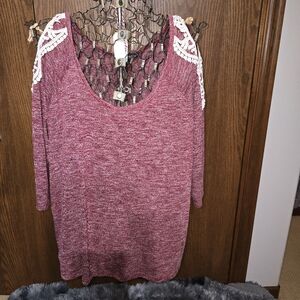 Cold shoulder sweater